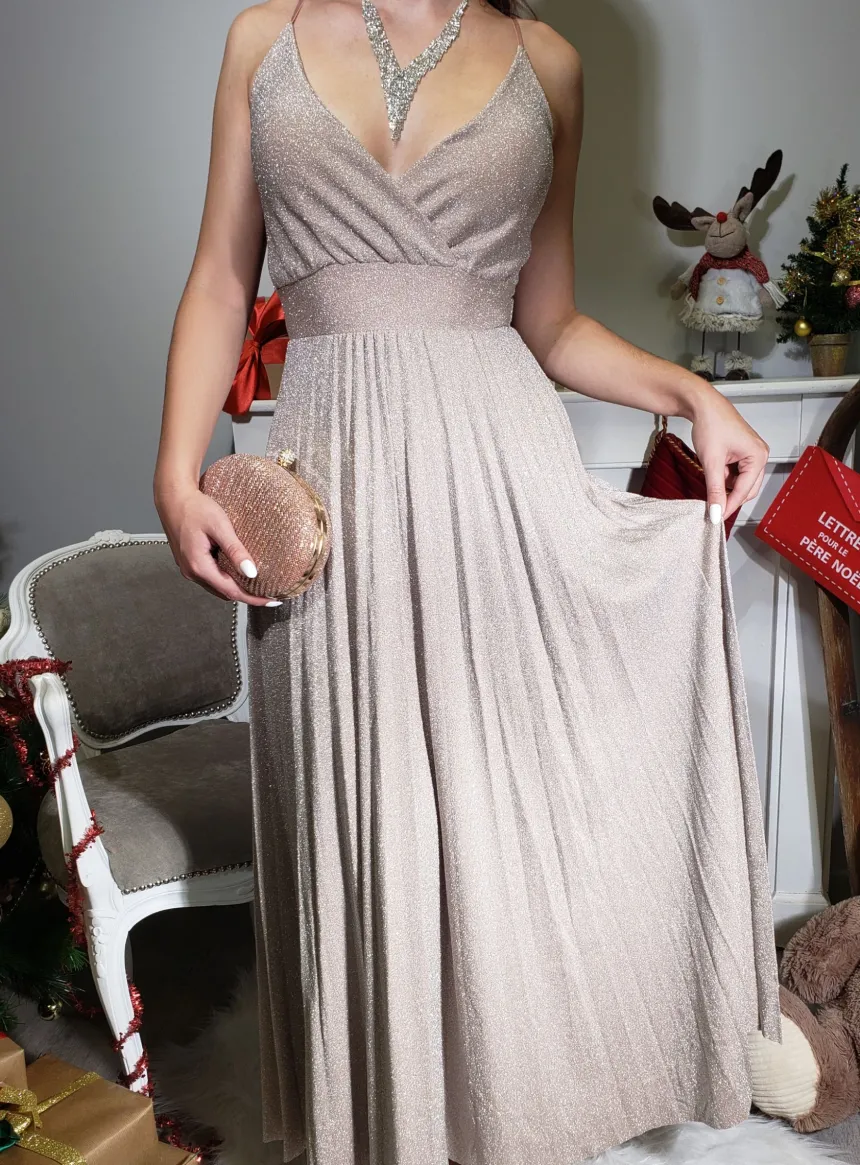 Robe de soirée femme longue à paillette
