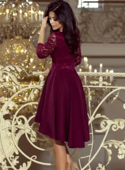 Robe de soirée femme manches dentelle