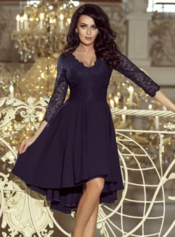 Robe de soirée femme manches dentelle