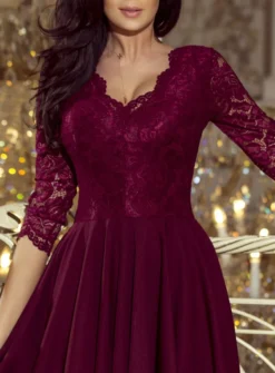 Robe de soirée femme manches dentelle