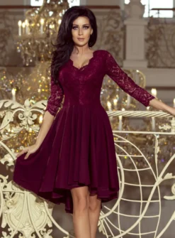 Robe de soirée femme manches dentelle