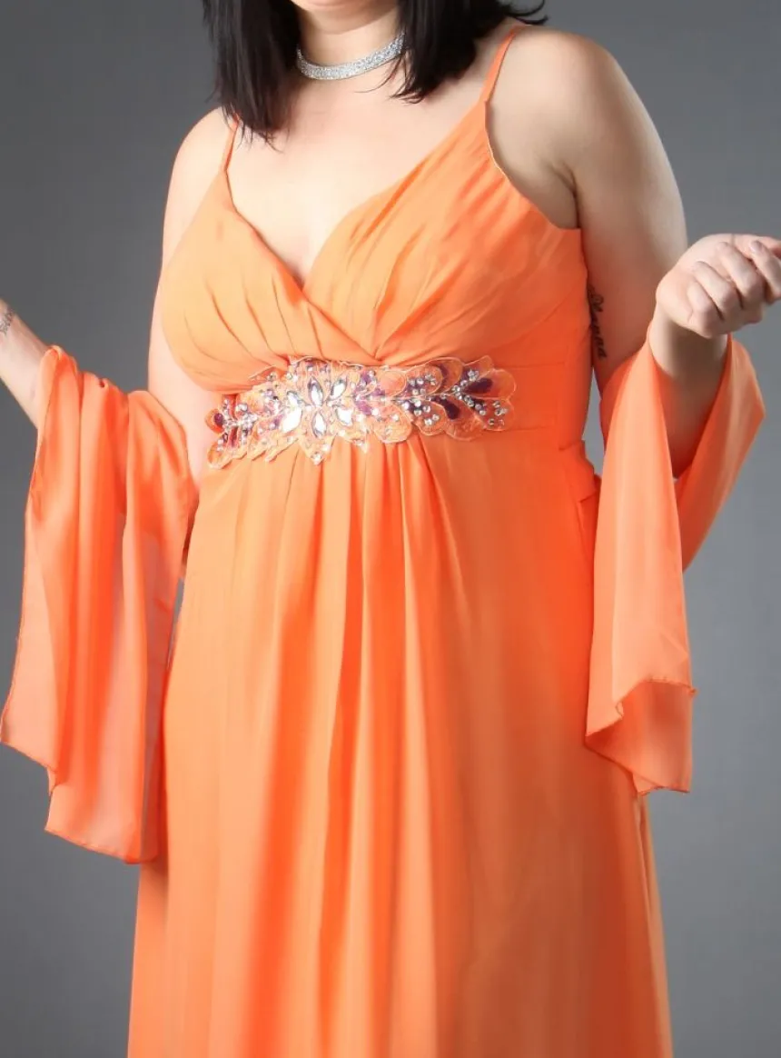 Robe de soirée grande taille Gaynor + étole