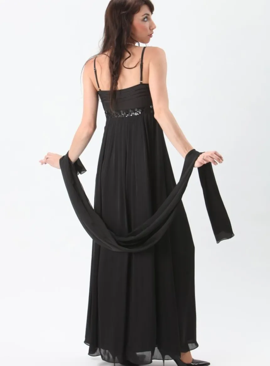 Robe de soirée longue femme Anava + étole