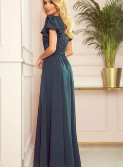 Robe de soirée longue fluide femme