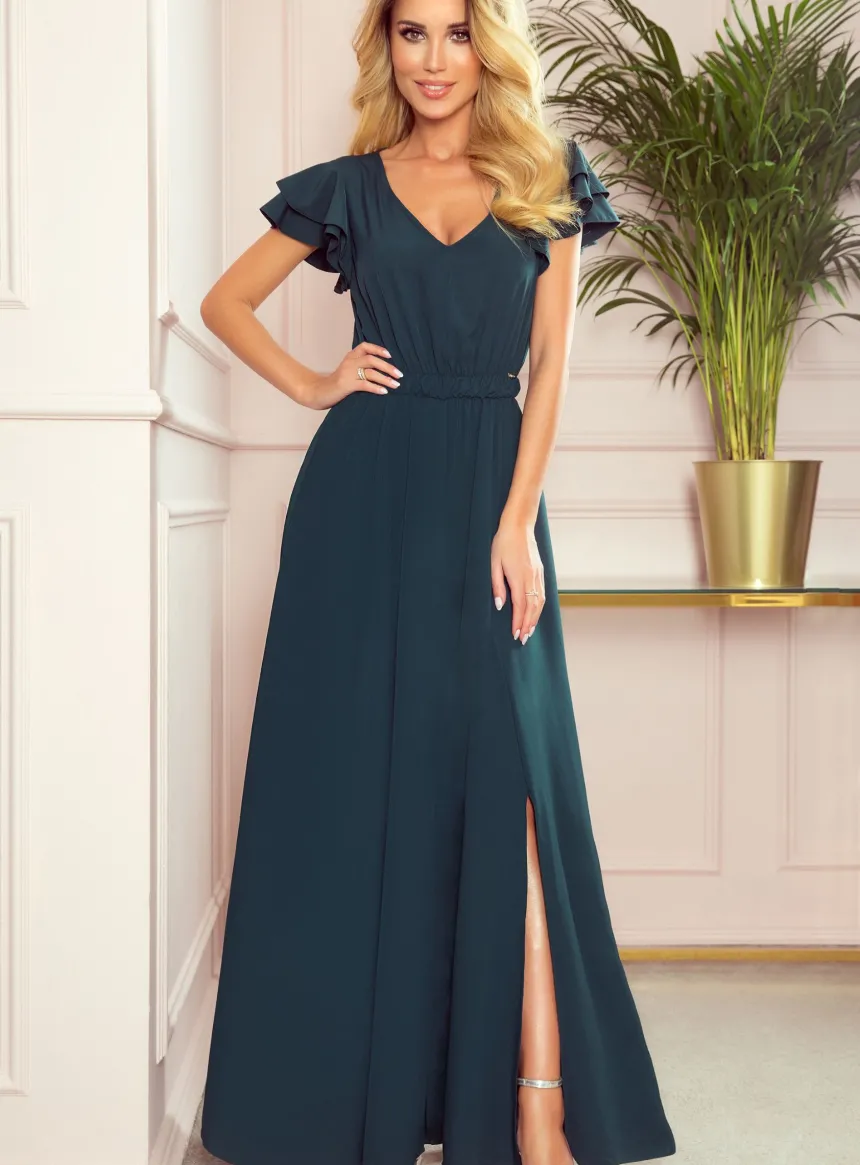Robe de soirée longue fluide femme