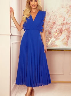 Robe de soirée longue plis fluide femme