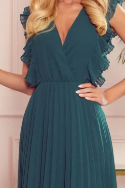Robe de soirée longue plis fluide femme
