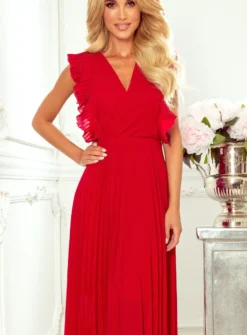 Robe de soirée longue plis fluide femme