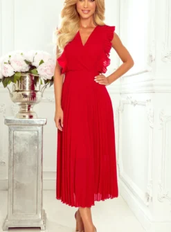 Robe de soirée longue plis fluide femme