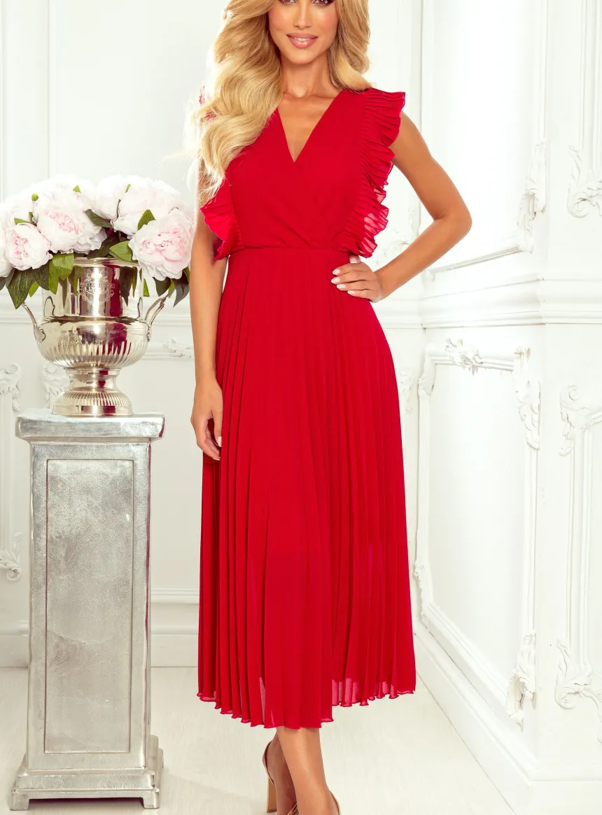 Robe de soirée longue plis fluide femme