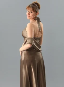 Robe de soirée longue Victoire Marron 38