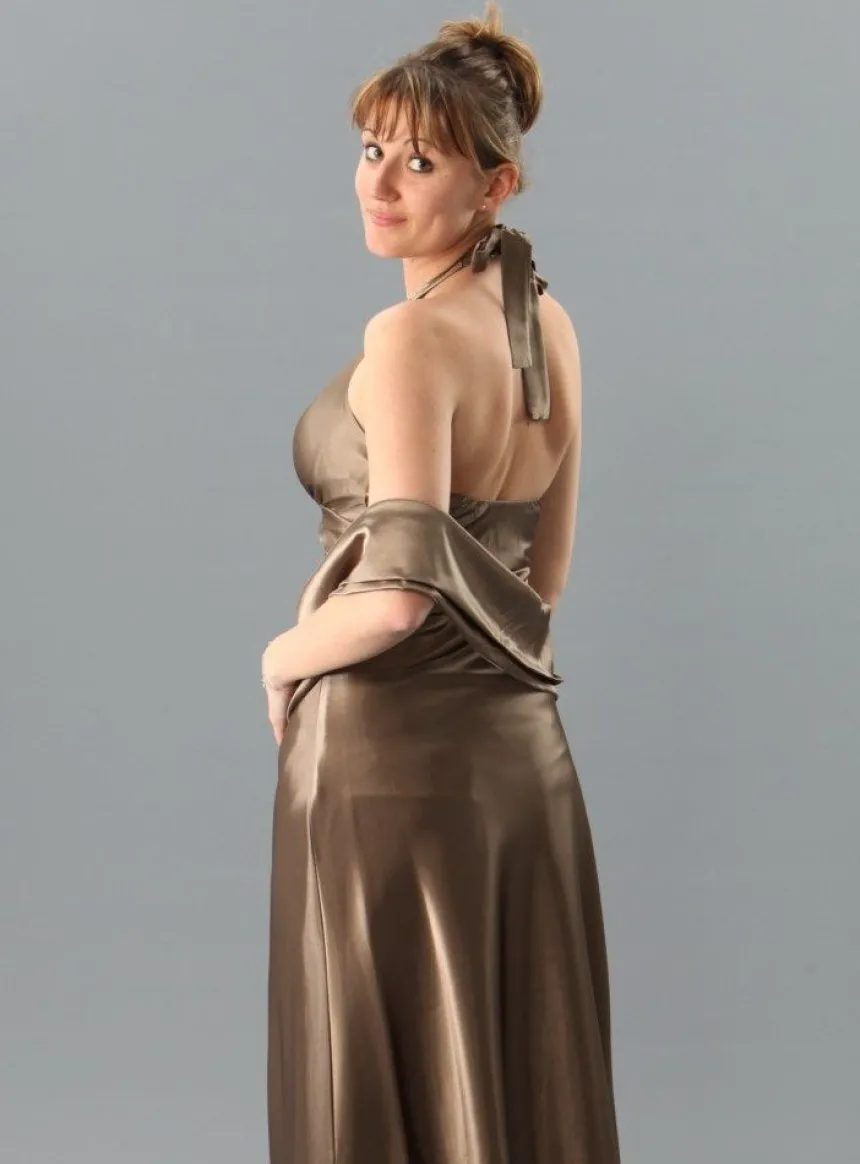 Robe de soirée longue Victoire Marron 38
