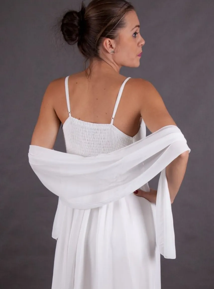 Robe de soirée + étole Jessica ivoire Ivoire - Ecru 36-38