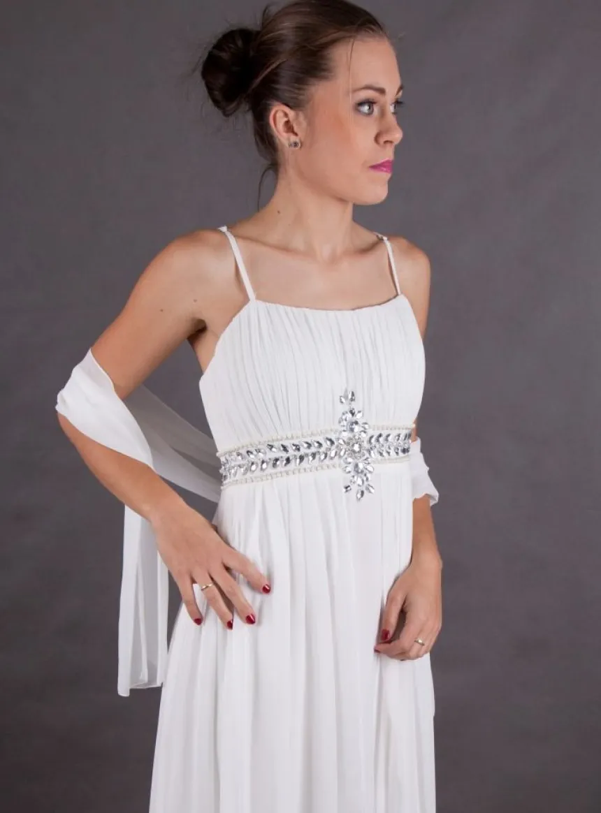 Robe de soirée + étole Jessica ivoire Ivoire - Ecru 36-38