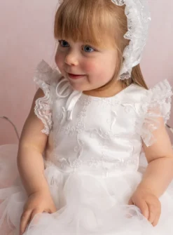 Robe et bonnet baptême dentelle Constance