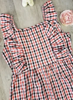 Robe femme écossais rouge