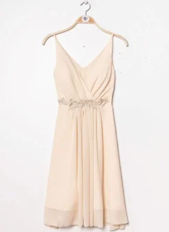 Robe Femme en mousseline courte fleurs sur ceinture