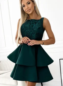 Robe Femme – Jupe Évasée & Dentelle Élastique