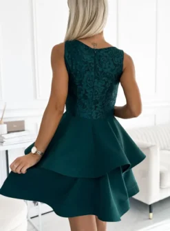 Robe Femme – Jupe Évasée & Dentelle Élastique