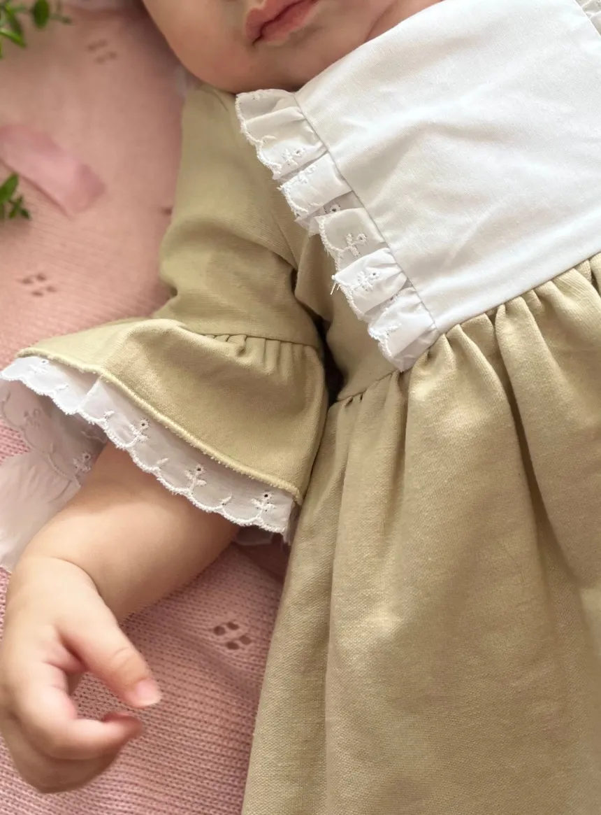 Robe fillette vintage en coton et lin Charlie