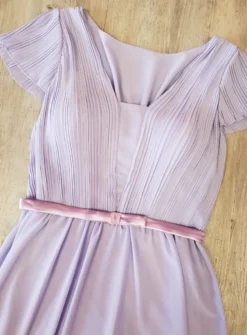 Robe longue cocktail femme en mousseline plissée