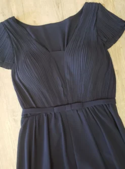 Robe longue cocktail femme en mousseline plissée