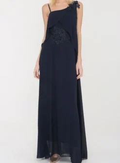 Robe longue femme Bleu marine