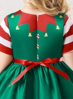 Robe lutin de Noël pour fille