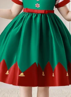 Robe lutin de Noël pour fille