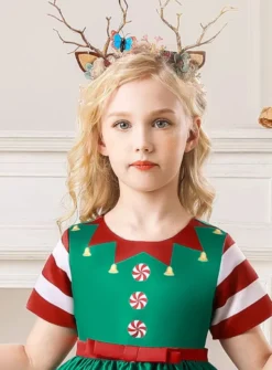 Robe lutin de Noël pour fille