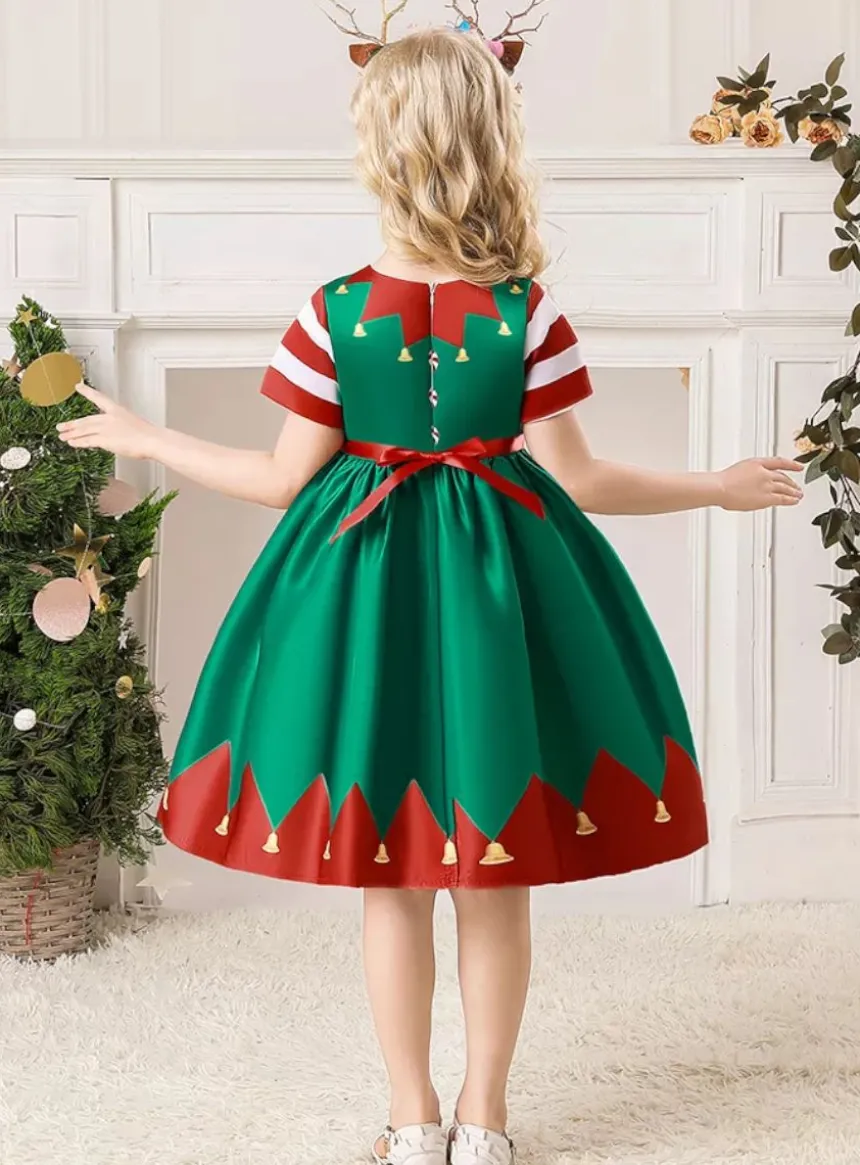 Robe lutin de Noël pour fille