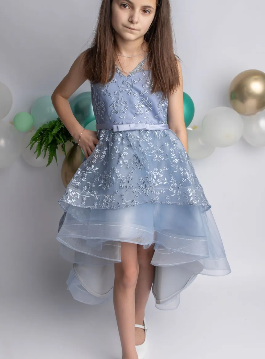 Robe mariage enfant Princesse Thaïs bleu