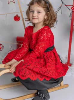 Robe Noël dentelle Fille