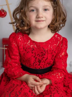 Robe Noël dentelle Fille