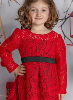 Robe Noël dentelle Fille