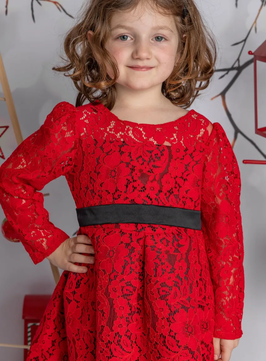Robe Noël dentelle Fille