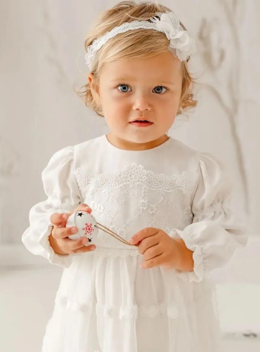 Robe vintage manches longues dentelle