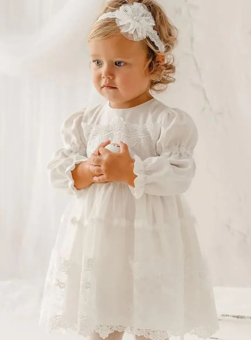 Robe vintage manches longues dentelle