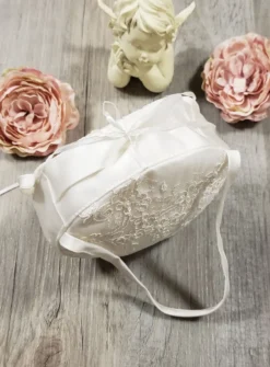 Sac besace dentelle et satin