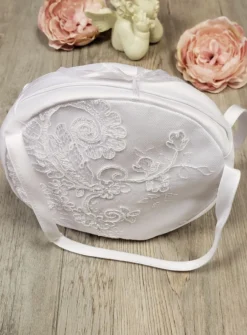 Sac besace dentelle et satin