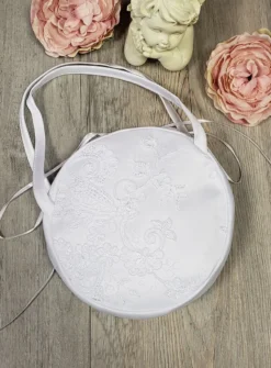 Sac besace dentelle et satin
