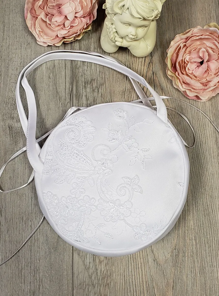 Sac besace dentelle et satin