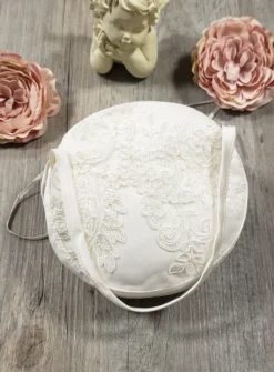 Sac besace dentelle et satin