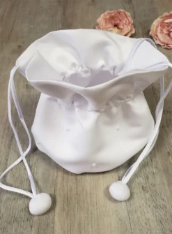 Sac bourse satin et perles