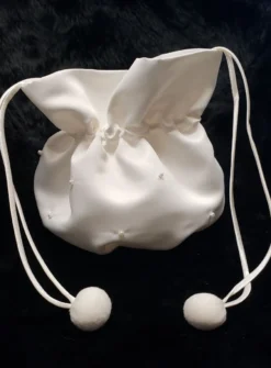 Sac bourse satin et perles