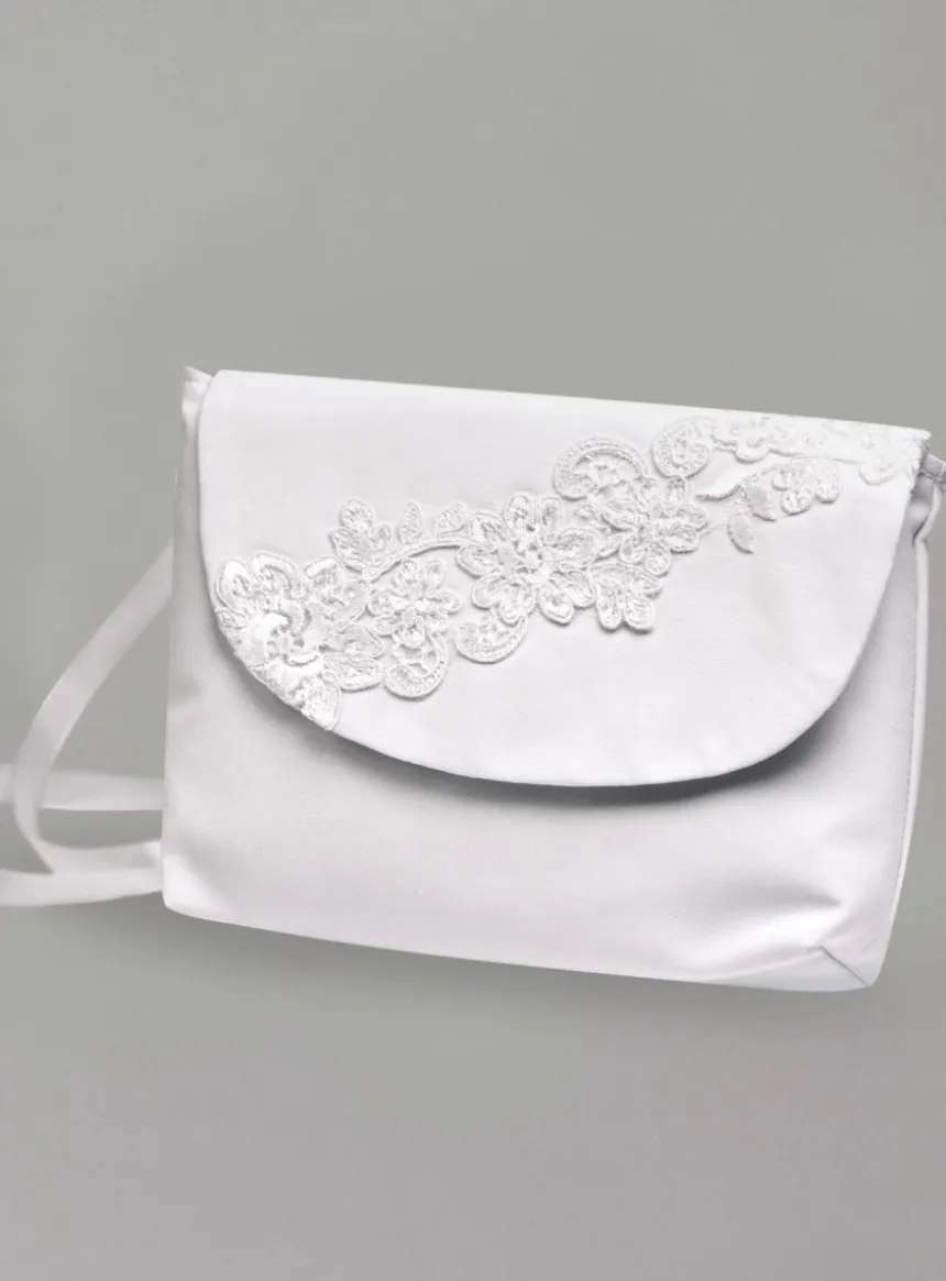 Sac cérémonie fille dentelle florale Blanc