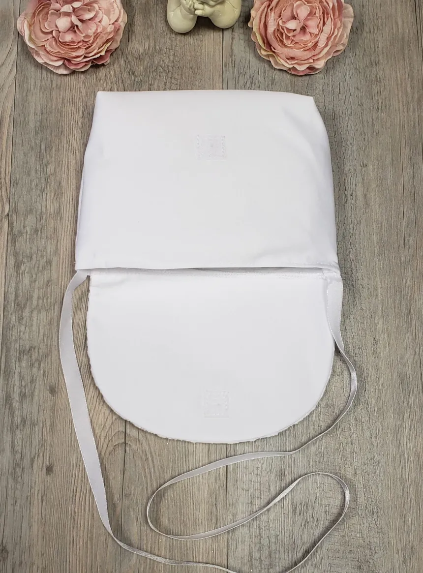 Sac de communion dessus dentelle Blanc