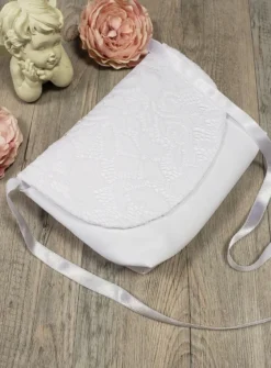 Sac de communion dessus dentelle Blanc