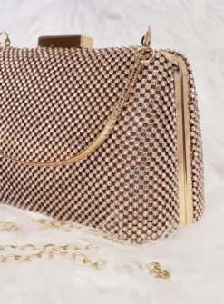 Sac de soirée rigide en strass femme