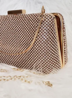 Sac de soirée rigide en strass femme